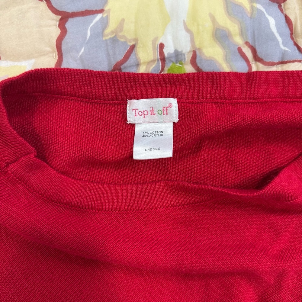 Festive Red Christmas Tree Women's Poncho - Picture 4 of 4